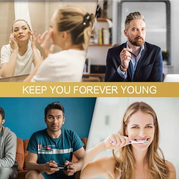 Under Eye Patches-60 Pcs-24K Gold Eye Mask- Puffy Eyes & Dark Circles Treatments - Picture 7 of 7